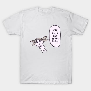 I draw pink pastel flying chiyo chan saying i'm only ten years old / funny azumanga daioh manga meme T-Shirt